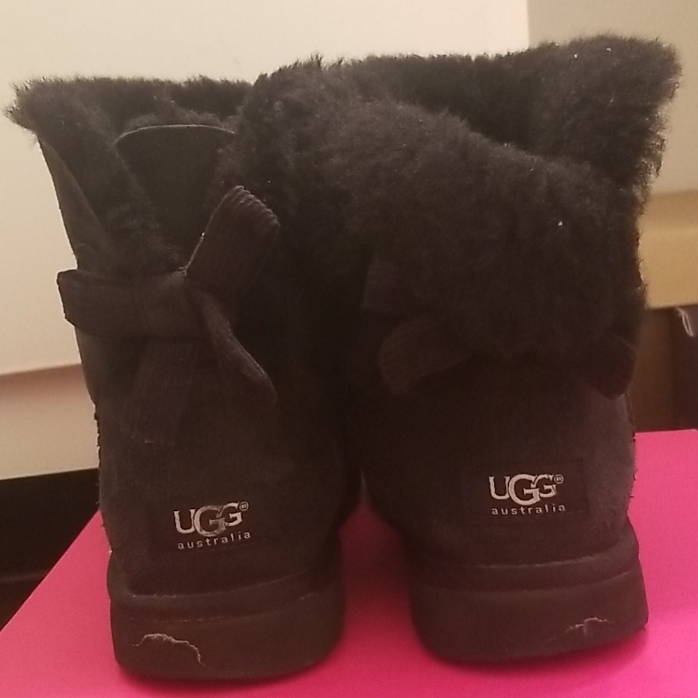 Black Ugg Boots with Bow Details
